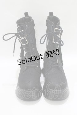 画像1: axes femme POETIQUE / チャイナ釦タンクソールブーツ M ブラック H-25-06-12-1080-AX-SH-NS-ZH
