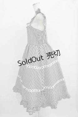 画像2: Cherirulu Chocola / ギンガムチェックジャンパースカート LL ブラック H-25-06-12-1013-GO-OP-NS-ZH