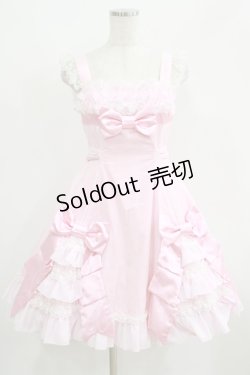 画像1: Angelic Pretty / リボンデコレーションジャンパースカート Free ピンク H-25-06-12-1002-AP-OP-NS-ZH