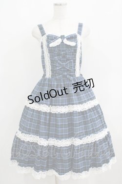 画像1: axes femme kawaii / タータンチェックジャンスカ M ブルー H-25-06-12-1017-AX-OP-NS-ZH