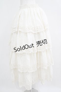 画像2: Miss Point（海外ロリータブランド） / 森林円舞曲四段レース スカート L 生成り H-25-06-12-1022-EL-SK-NS-ZH