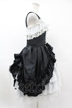 画像3: ATELIER PIERROT / Bustle Corsetジャンパースカート【Plus size】 2 ブラック×ホワイト H-25-06-12-013-EL-OP-KB-ZH