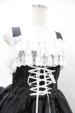 画像4: ATELIER PIERROT / Bustle Corsetジャンパースカート【Plus size】 2 ブラック×ホワイト H-25-06-12-013-EL-OP-KB-ZH (4)