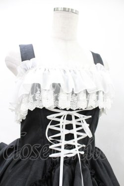 画像4: ATELIER PIERROT / Bustle Corsetジャンパースカート【Plus size】 2 ブラック×ホワイト H-25-06-12-013-EL-OP-KB-ZH