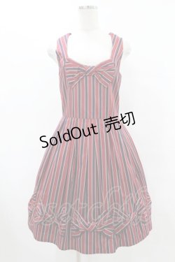 画像1: abilletage / レジメンタルジャンパースカート  レッド H-25-09-30-013-GO-OP-KB-ZH