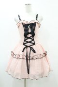 DARK IN LOVE / Pink doll moon strap dress S ピンク H-25-06-12-024-PU-OP-KB-ZH