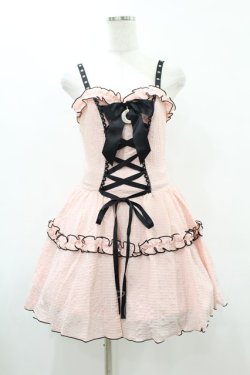 画像1: DARK IN LOVE / Pink doll moon strap dress S ピンク H-25-06-12-024-PU-OP-KB-ZH