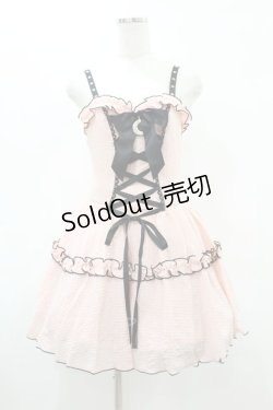 画像1: DARK IN LOVE / Pink doll moon strap dress S ピンク H-25-06-12-024-PU-OP-KB-ZH