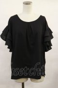 axes femme / 素材切替フリルプルオーバー M ブラック H-25-06-13-033-AX-TO-NS-ZH
