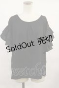 axes femme / 素材切替フリルプルオーバー M ブラック H-25-06-13-033-AX-TO-NS-ZH