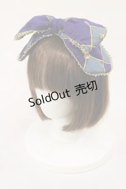 画像1: metamorphose / 主の書斎リボンカチューシャ  ネイビー H-25-06-13-039-ME-AC-NS-ZH