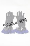 Moi-meme-Moitie / タイニーローズレース手袋  ブラック×ブルー H-25-06-13-1007-MO-ZA-KB-ZH