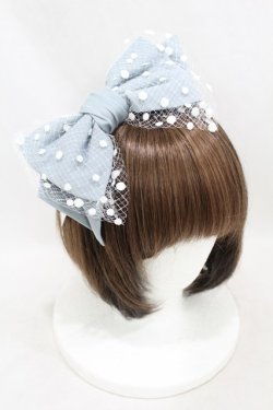 画像1: Melody BasKet / Dollyリボンカチューシャ  サックス H-25-06-13-1002-LO-AC-KB-ZH