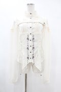 OZZ ANGELO / レイヤード風切替シアーブラウス  アイボリー H-25-06-13-1017-OO-BL-KB-ZH