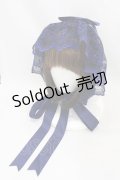 Moi-meme-Moitie / 燭台エンブレムボンネット  ブラック×ブルー H-25-06-13-1003-MO-AC-KB-ZH