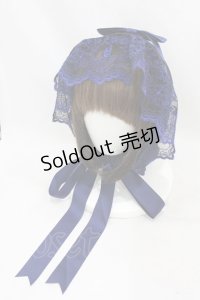 Moi-meme-Moitie / 燭台エンブレムボンネット  ブラック×ブルー H-25-06-13-1003-MO-AC-KB-ZH