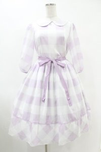 Emily Temple cute / Emilyブロックチェックワンピース  パープル H-25-06-13-1024-ET-OP-KB-ZH
