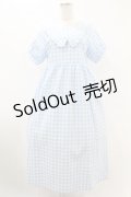merry jenny / flowerギンガムワンピース  サックス H-25-06-13-1027-LO-OP-KB-ZH