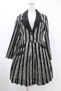 Candy Stripper / OLYMPIAN STRIPE PLEATS ONE-PIECE 1(S) BLACK×OFF WHITE H-25-06-13-1028-PU-OP-KB-ZT0615H