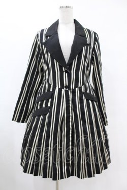 画像1: Candy Stripper / OLYMPIAN STRIPE PLEATS ONE-PIECE 1(S) BLACK×OFF WHITE H-25-06-13-1028-PU-OP-KB-ZH