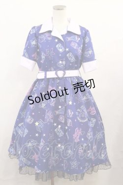 画像1: Angelic Pretty / Neon Star Dinerワンピース Free ブルー H-25-06-13-006-AP-OP-NS-ZH