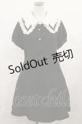 axes femme POETIQUE / レース襟半袖ワンピース M ブラック H-25-06-13-015-AX-OP-NS-ZH