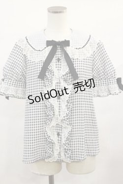 画像1: Angelic Pretty / ギンガムはしごレースブラウス Free ブラック H-25-06-13-022-AP-BL-NS-ZH