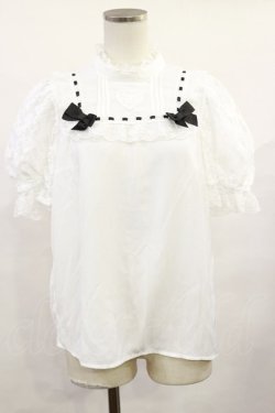 画像1: Secret Honey / ヨークフリルハートレースブラウス Free オフ H-25-06-13-024-CA-BL-NS-ZH
