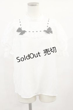 画像1: Secret Honey / ヨークフリルハートレースブラウス Free オフ H-25-06-13-024-CA-BL-NS-ZH