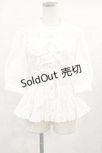 metamorphose / スタンドカラーシャーリングブラウス サイズ1（通常サイズ） ホワイト H-25-06-13-025-ME-BL-NS-ZH