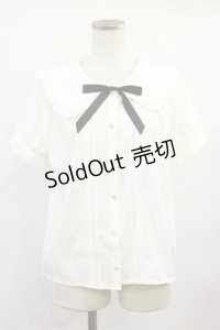 axes femme POETIQUE / ビッグ襟デザインブラウス M アイボリー H-25-06-13-028-AX-BL-NS-ZH