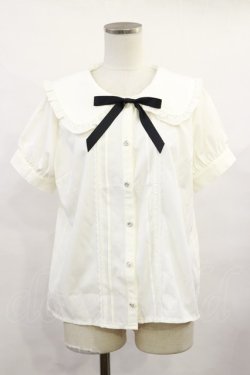 画像1: axes femme POETIQUE / ビッグ襟デザインブラウス M アイボリー H-25-06-13-028-AX-BL-NS-ZH
