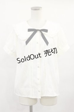 画像1: axes femme POETIQUE / ビッグ襟デザインブラウス M アイボリー H-25-06-13-028-AX-BL-NS-ZH