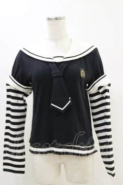 画像1: Angelic Pretty / ヴィンテージボーダーセーラーカットソー Free ブラック H-25-06-14-1049-AP-TO-NS-ZH