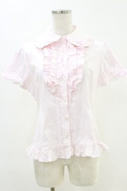 画像1: BABY,THE STARS SHINE BRIGHT / ストライプフリルブラウス Free ピンク H-25-06-14-1051-BA-BL-NS-ZH