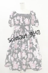 Enchantlic Enchantilly / ノスタルジアローズワンピース Free 黒×薄紅薔薇 H-25-06-14-1065-LO-OP-NS-ZH