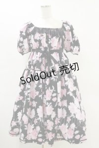 Enchantlic Enchantilly / ノスタルジアローズワンピース Free 黒×薄紅薔薇 H-25-06-14-1065-LO-OP-NS-ZH