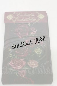 Enchantlic Enchantilly / 薔薇姫の王冠オーバーニーソックス  赤薔薇×黒 H-25-06-14-1008-LO-ZA-NS-ZH