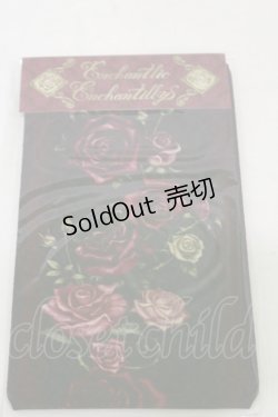 画像1: Enchantlic Enchantilly / 薔薇姫の王冠オーバーニーソックス  赤薔薇×黒 H-25-06-14-1008-LO-ZA-NS-ZH