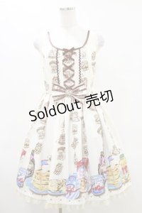 Angelic Pretty / Honey Cakeラウンドジャンパースカート Free アイボリー H-25-06-14-1072-AP-OP-NS-ZH