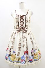 画像1: Angelic Pretty / Honey Cakeラウンドジャンパースカート Free アイボリー H-25-06-14-1072-AP-OP-NS-ZH (1)