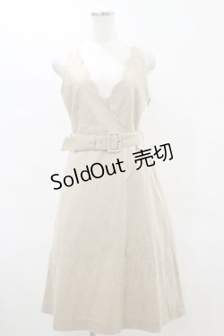 画像1: an another angelus / ベルト付きスカラップジャンスカ Free BEIGE H-25-06-14-1076-CA-OP-NS-ZH