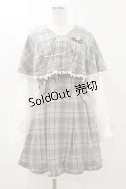 画像1: PuppetBombs / 探偵チェックワンピースセット L グレー H-25-06-14-1077-LO-OP-NS-ZH
