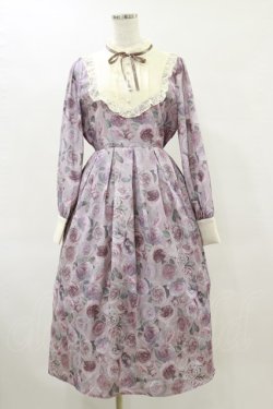 画像1: axes femme / ラヴィアンローズ柄ワンピース M ピンク H-25-06-14-1078-AX-OP-NS-ZH