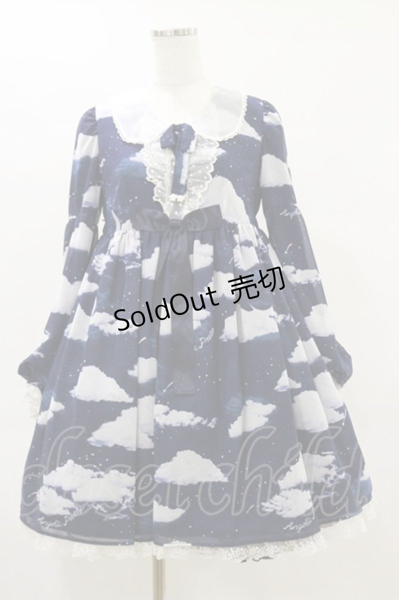 画像1: Angelic Pretty / Misty Skyワンピース Free ネイビー H-25-06-14-1079-AP-OP-NS-ZH (1)