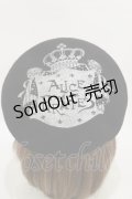 ALICE and the PIRATES / A/Pクラウンプリントベレー帽  ブラック/シルバー H-25-06-14-1035-PA-AC-NS-ZH