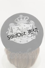 ALICE and the PIRATES / A/Pクラウンプリントベレー帽  ブラック/シルバー H-25-06-14-1035-PA-AC-NS-ZH