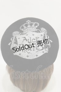 ALICE and the PIRATES / A/Pクラウンプリントベレー帽  ブラック/シルバー H-25-06-14-1035-PA-AC-NS-ZH