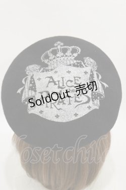画像1: ALICE and the PIRATES / A/Pクラウンプリントベレー帽  ブラック/シルバー H-25-06-14-1035-PA-AC-NS-ZH