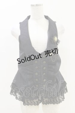 画像1: axes femme / 裾レースベスト M ブラック H-25-06-14-1042-AX-TO-NS-ZH